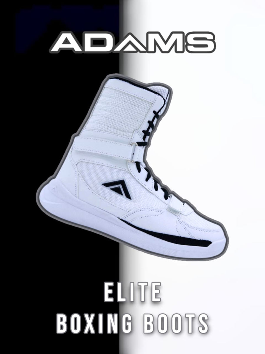 Adams Elite Boxing Boots – White Edition – AdamsFootwear USA