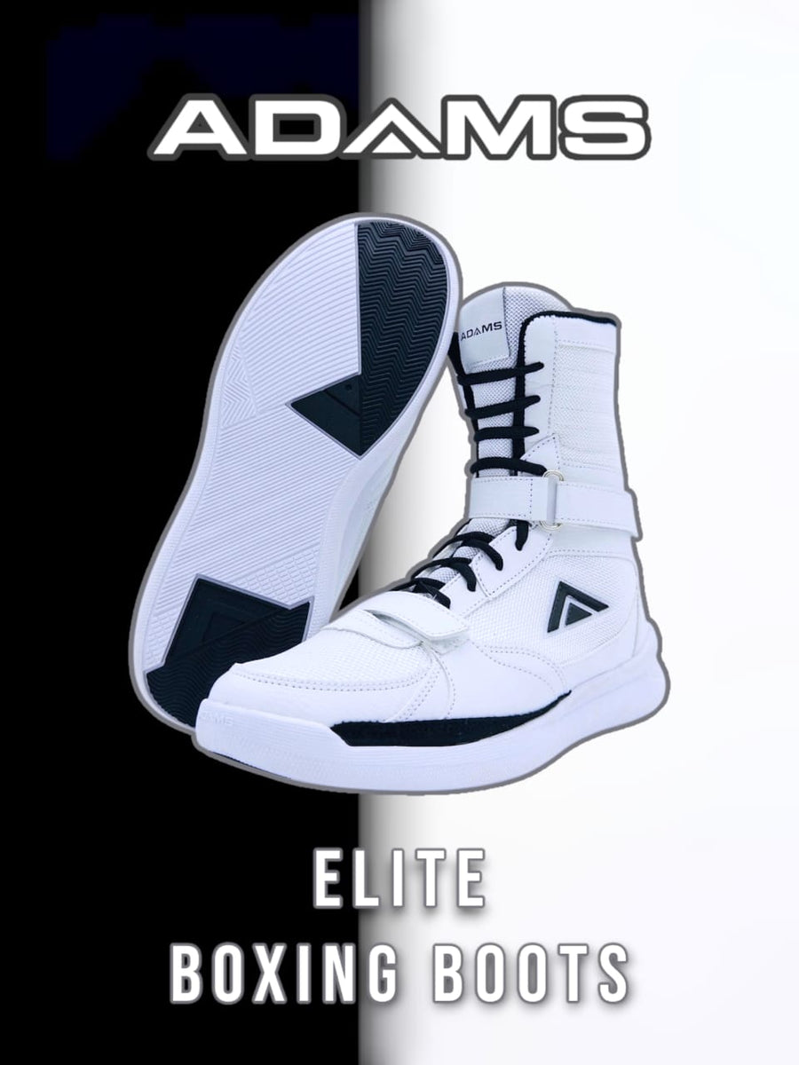 Adams Elite Boxing Boots – White Edition – AdamsFootwear USA