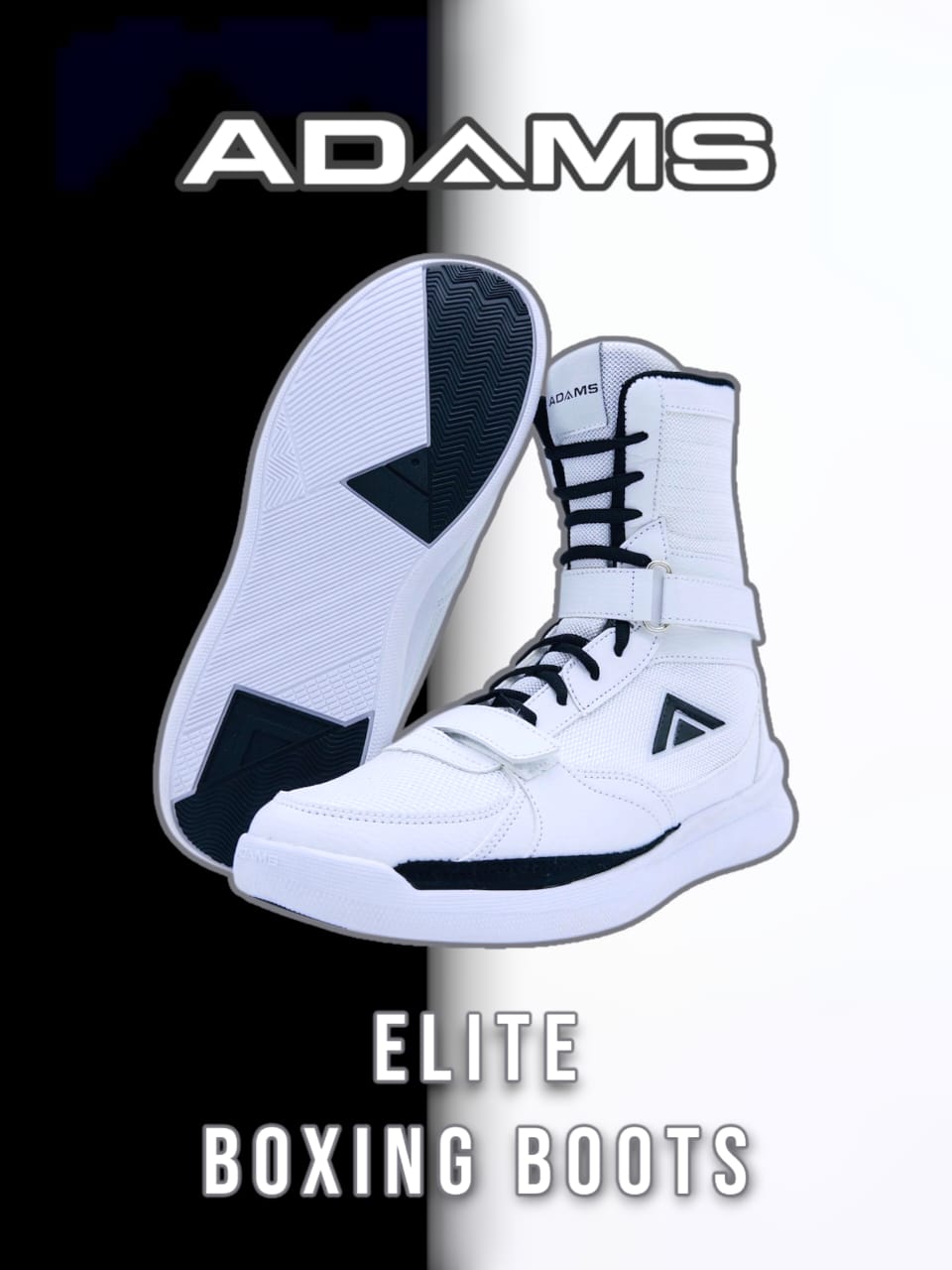 ADAMS CT ボクシングシューズ ホワイト Adams Elite Boxing Boots – White Edition – AdamsFootwear USA